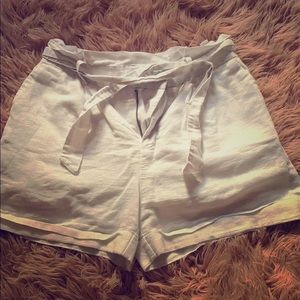 High waisted white shorts